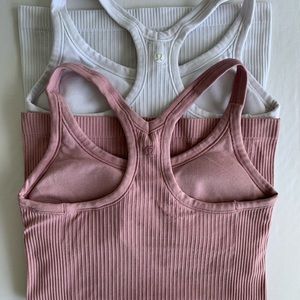 TWO Lululemon Ebb To Street Shelf Bra Tank Tops